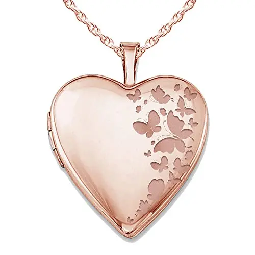 Custom Rose Gold Photo Locket with Engraving