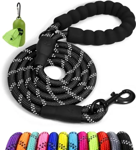 6ft Padded Handle, Reflective Thread - Black