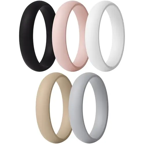 Classic 5.5mm silicone engagement rings for active use