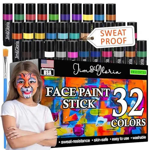 Jim&Gloria face paint sticks in assorted colors