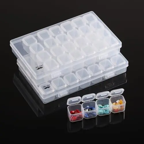Mr. Pen 2-pack bead storage containers with 28 grids each