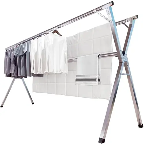 Extending Laundry Stand with Hooks