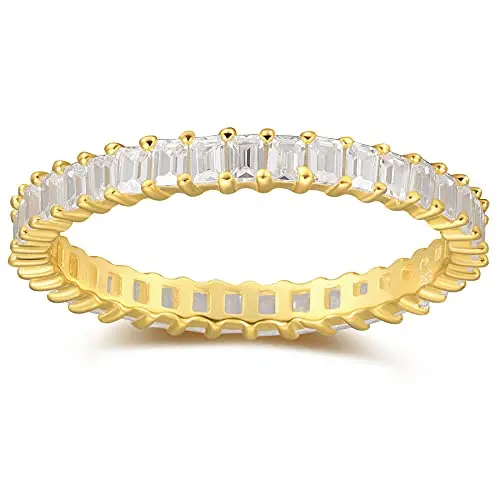 Dainty Vertical Baguette Eternity Ring