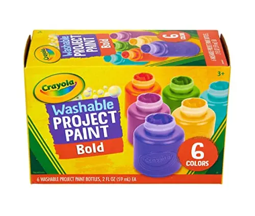 Crayola washable kids paint set with six vibrant color bottles