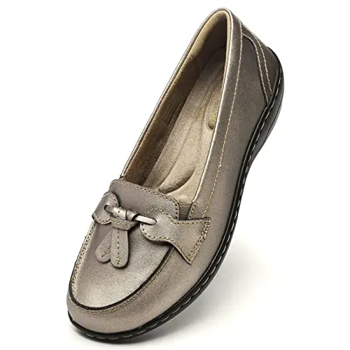 Champagne Leather, Fashionable Tassel Boat Shoes