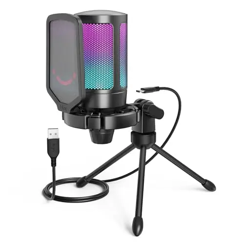 USB Condenser Mic w/ RGB - Plug & Play for Gaming