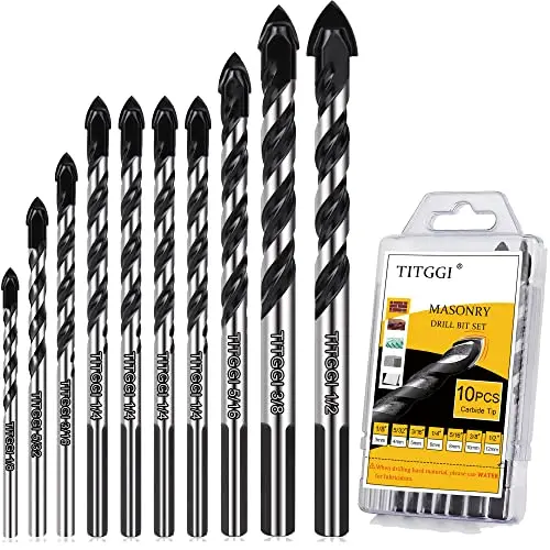 TITGGI masonry drill bit set with carbide tips for ceramic tile