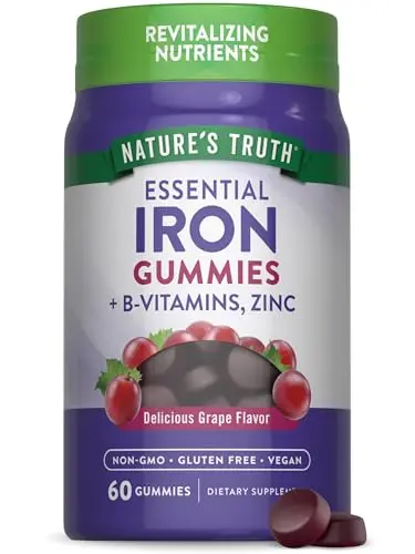 18mg Iron + B-vitamins, Vegan, Grape, 60ct