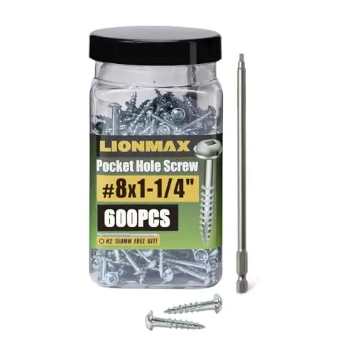 LIONMAX pocket hole screws with square drive and included bit