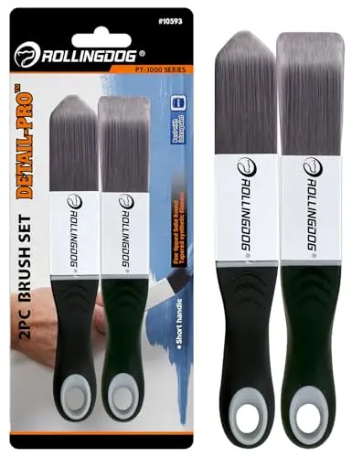 ROLLINGDOG paint brush set with triangular and square heads for trim