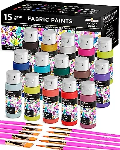 CHALKY CROWN fabric paint set with 15 colors and storage box
