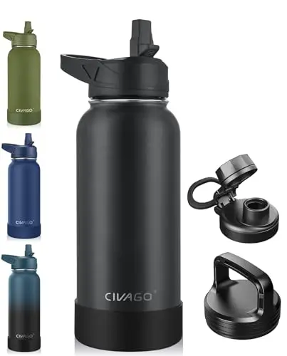 3-Lid Versatile Sports Bottle
