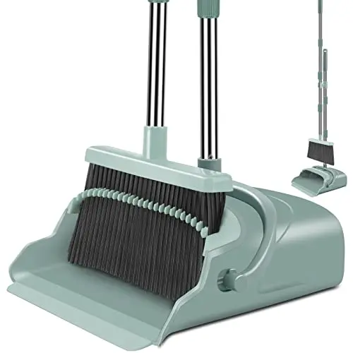 Extended Upright Broom with Dustpan Combo