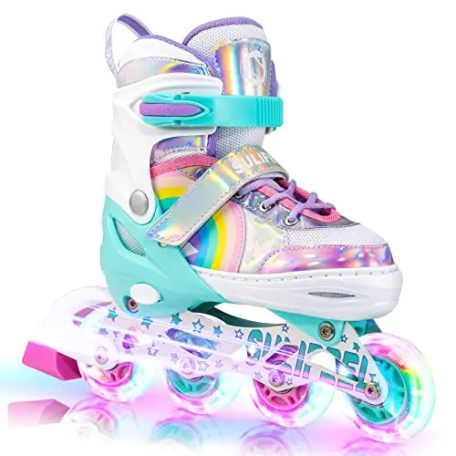 4-Size Adjustable Light-up Inline Skates