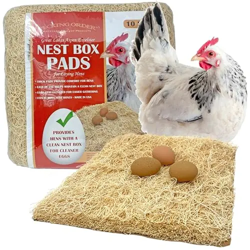 Pecking Order sustainable aspen nest box pads for chickens