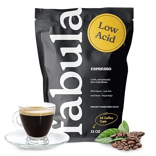 Fabula Low Acid Organic Espresso whole bean coffee bag
