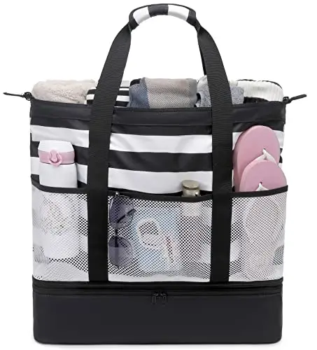 Waterproof Beach Tote with Cooler Compartment