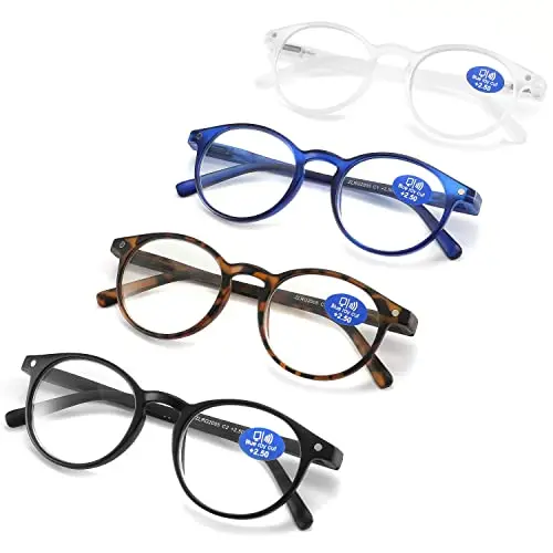 Spring Hinges Round Eyewear, 4-Pack