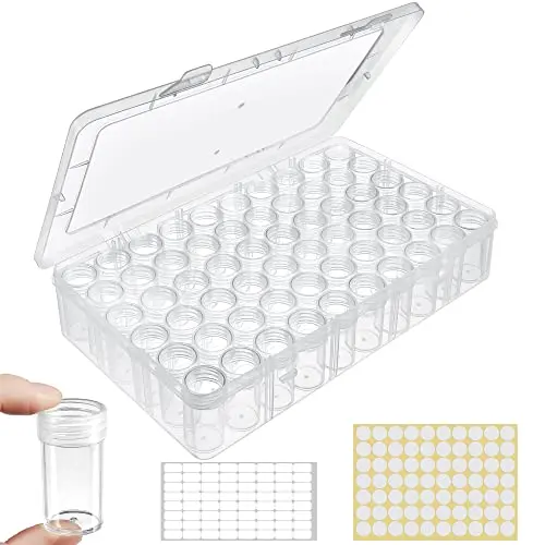 Notgia 60 grids bead organizer with screw-top jars