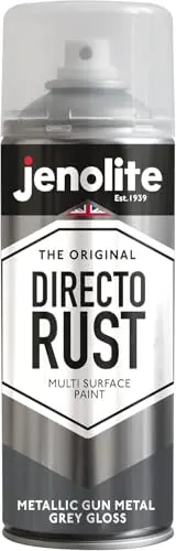 Jenolite Directorust spray paint can in gun metal grey