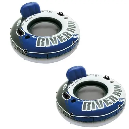 Inflatable 1-Person Water Lounge with Backrest, Cup Holders & Mesh