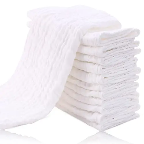 Cute Castle muslin burp cloths in white