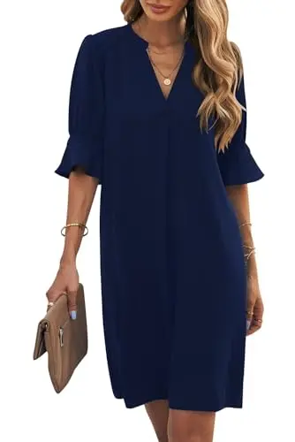 Short Sleeve Casual Swing Dress