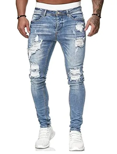 Trendy, stretchy jeans with ripped style