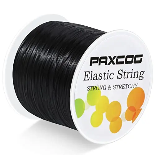 PAXCOO black elastic stretch cord for bead bracelets
