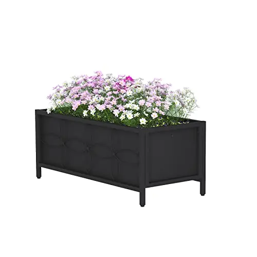 Zhongma black metal raised garden bed with inner fabric liner