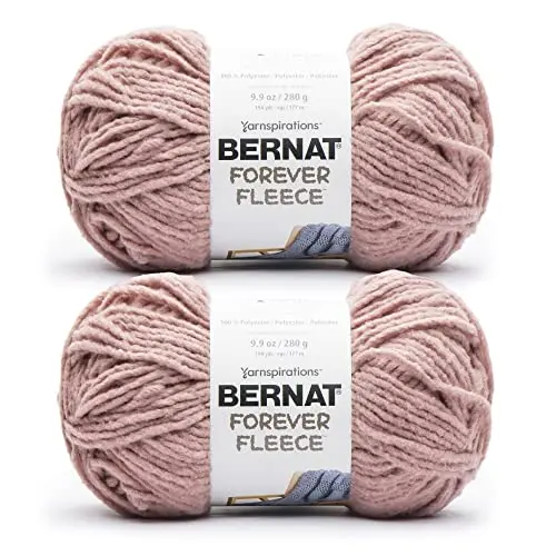 Bernat Forever Fleece Yarn in Rose Hip color