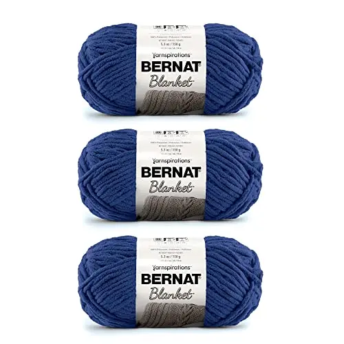 Bernat Blanket Navy yarn balls