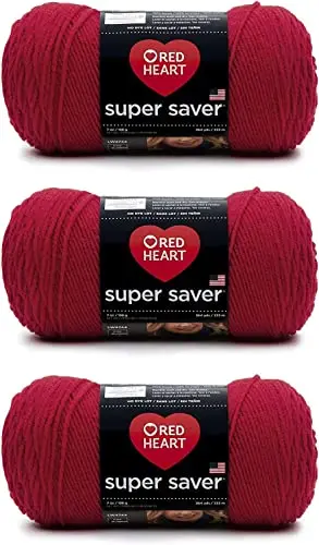 Red Heart Super Saver yarn in Cherry Red color