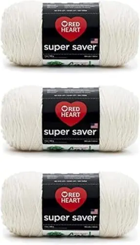 Red Heart Super Saver Aran Yarn in neutral cream color