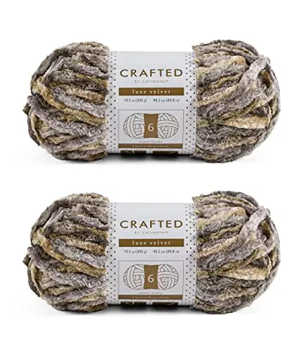 Crafted By Catherine Luxe Velvet Multi yarn in khaki multi