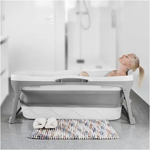 Large foldable tub with ergonomic comfort