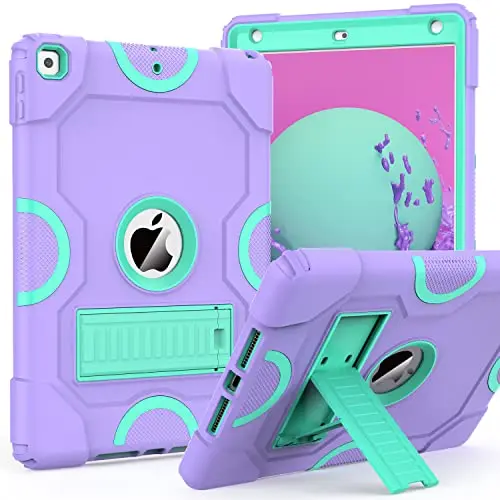 Rugged Shockproof Cover with Kickstand (Purple/Green)