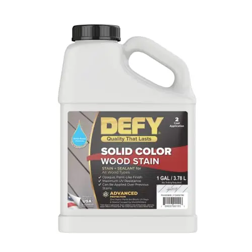 DEFY solid color wood stain in white for decks and fences