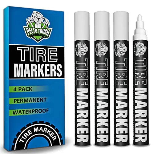 Pelto white tire paint markers with reversible tip
