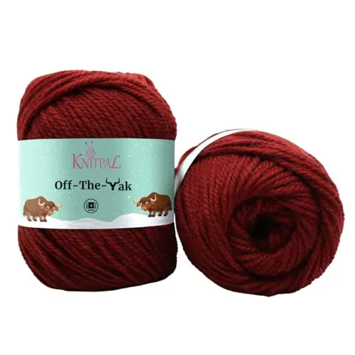 KnitPal Off-The-Yak wool blend yarn in brick red