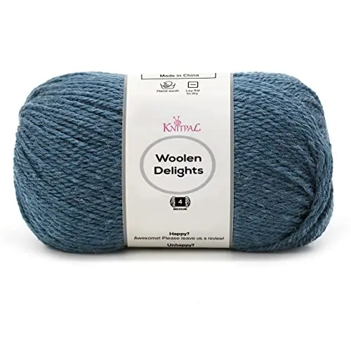 Woolen Delights Soft Wool yarn in Slate Blue color