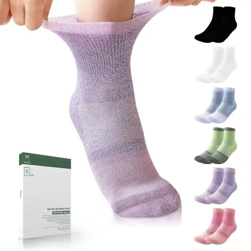 Non-Binding, Seamless Toe, Bright Colors (6 Pairs)