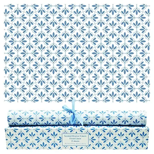 SCENTORINI linen scented drawer liners with floral pattern