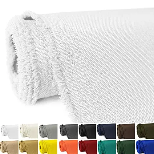 GeeComfy waterproof canvas fabric by the yard in white