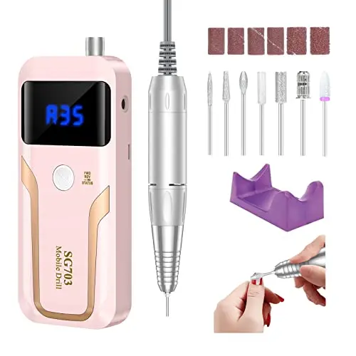 35,000 RPM Cordless Nail Drill, Pink
