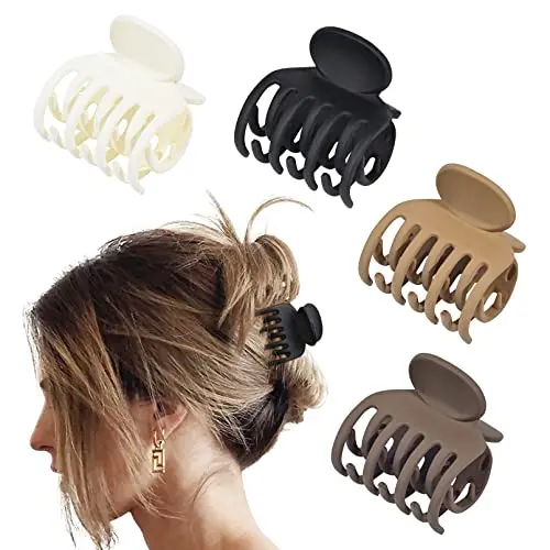 Small Matte Non-slip Hair Clips - 4 Pack