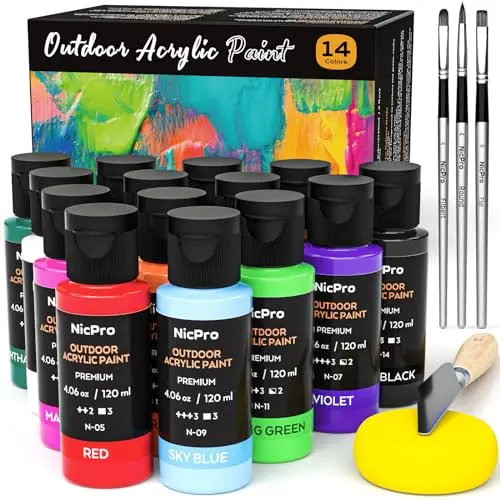 Nicpro outdoor acrylic paint set with multiple colors