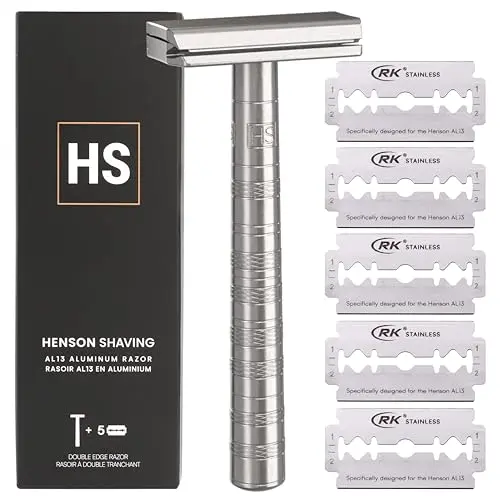Precision Aluminum Safety Razor with 5 Blades