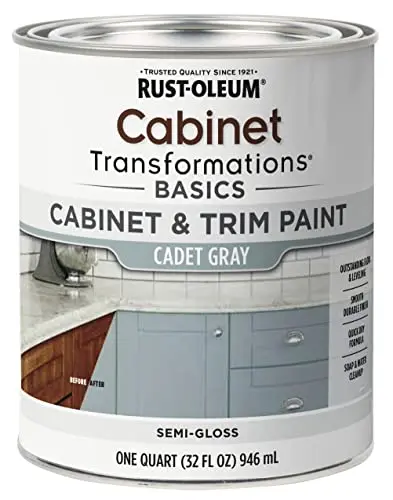 Rust-Oleum Cadet Gray cabinet and trim paint can