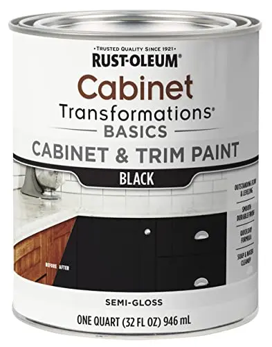 Rust-Oleum cabinet paint in black semi-gloss finish